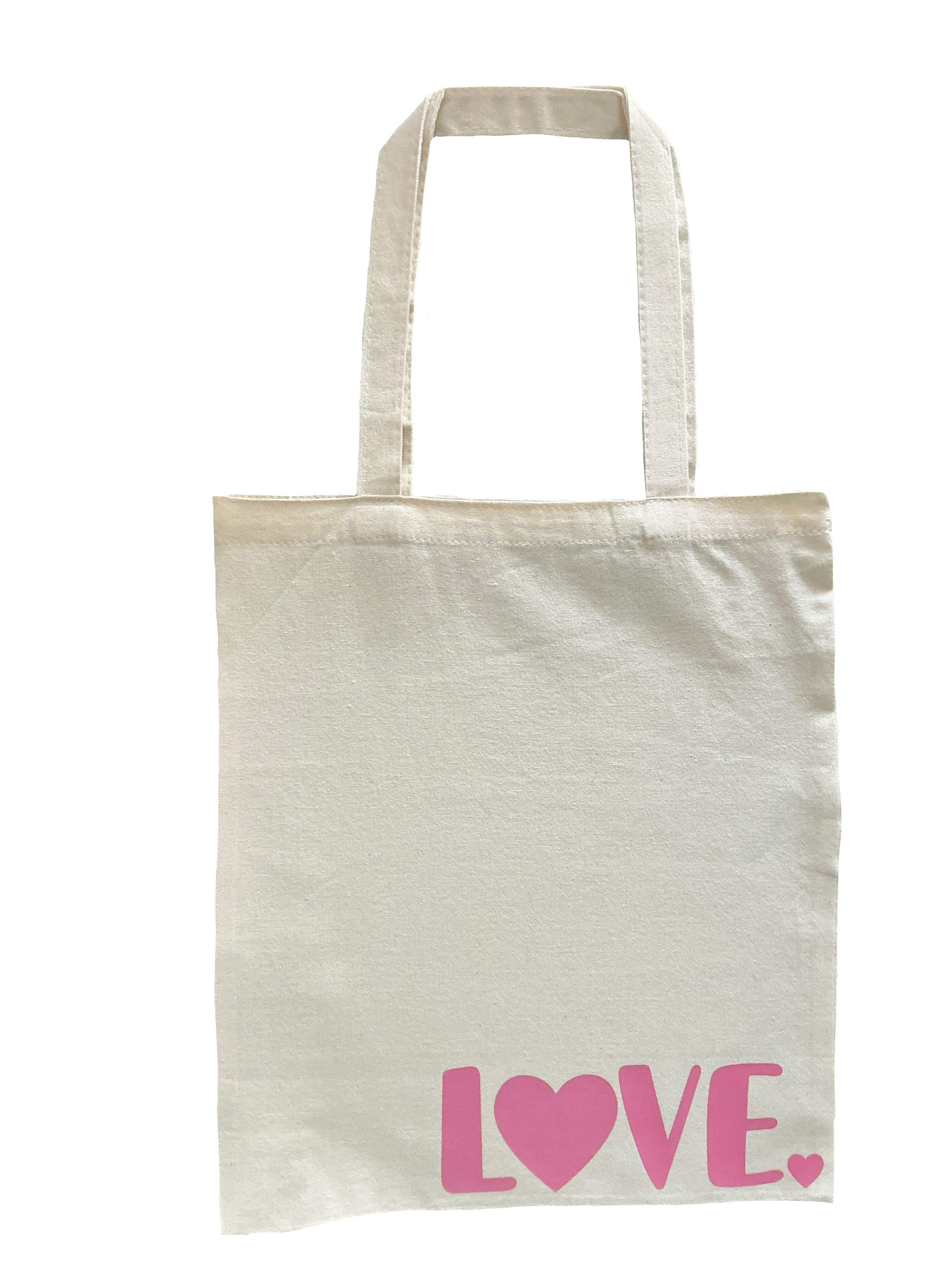 LOVE Shopper Bag – Rosa Hjärttryck